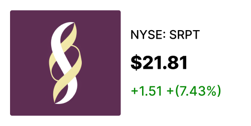 SRPT stock card